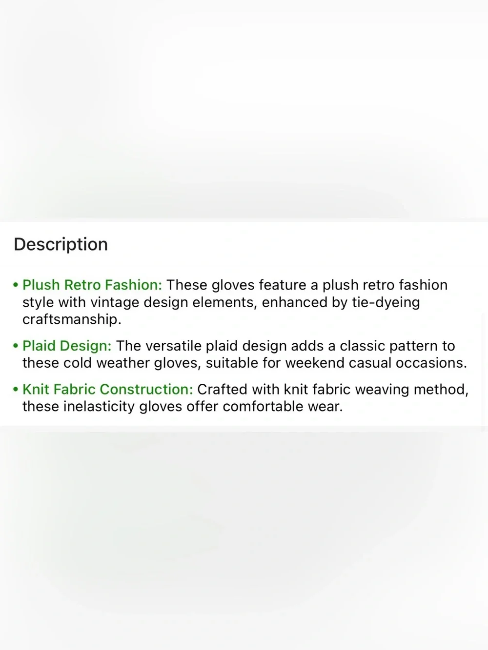 Plaid Fleece Gloves Green & Brown Plaid